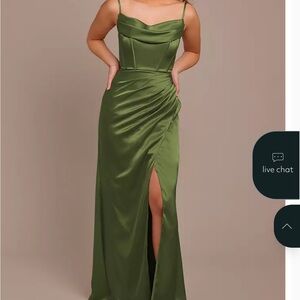 David’s bridal galina signature Charmeuse Cowl Spaghetti Strap Dress martini 4